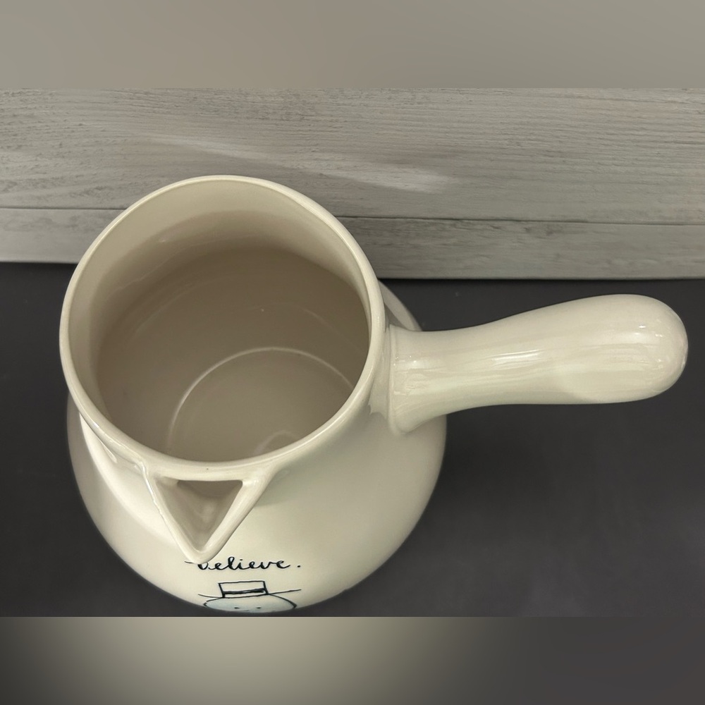 Rae Dunn Snowman BELIEVE Cocoa Pot 2022 - Picture 2 of 3